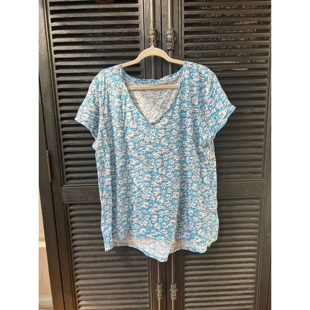 Lilly Pulitzer etta short sleeve Lunar Blue Palm Beach Petals xxl